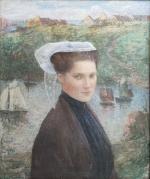 Henri Jules GUINIER (1867-1927)
Bretonne en coiffe devant la mer
Huile sur...