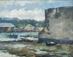 René LEFORESTIER (1903-1972)
Concarneau, barques au pied de la ville close
Huile...