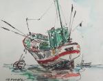 Charles POLLACI (1907-1989)
Noirmoutier, bateaux de pêche
Deux aquarelles signées dans un...