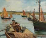 Jules CALIEZ (XXème)
Concarneau, les barques
Huile sur toile signée en bas...