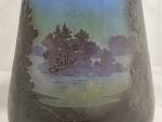 GALLE
Les Vosges
Important vase en verre multicouche à décor dégagé à...