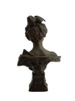Emmanuel VILLANIS (1858-1914)
Carmen
Bronze patiné, trace de signature sur l'épaule et...