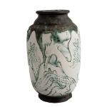 Lucien ALAURENT (XXème)
Vase en céramique à décor émaillé vert blanc...
