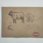Henry MORET (1856-1913)
Etude moutons
Dessin avec cachet de l'atelier en bas...