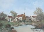 Eugène GALIEN-LALOUE (1854-1941)
Paysage aux maisons derrière l'étang
Gouache et aquarelle signée...