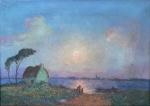 Ferdinand Loyen DU PUIGAUDEAU (1864-1930)
Coucher de soleil en Brière
Huile sur...