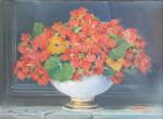Henri BURON (1880-1969)
Bouquet de renoncules, 1966. 
26 x 33.5 cm...
