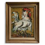 Franz PRIKING (1929-1979)
Le coq
Huile sur papier marouflé sur toile signée...