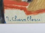 Jean CHEVOLLEAU (1924-1996)
Le chantier
Gouache sur papier signée en bas à...