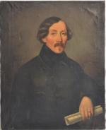 A. BEAUMONT (XIXème)
Portrait d'homme, 1845.
Huile sur toile signée et datée...