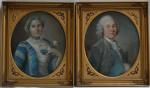 ECOLE FRANCAISE du XIXème
Portrait de dame,
Portrait d'homme
Paire de pastels
60 x...