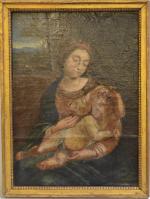 ECOLE ANCIENNE
Vierge à l'enfant
Huile sur toile
60 x 44 cm (restaurations)