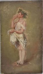 Tony ZAC (1819-1899)
Portrait d'homme à la couronne feuillagée
Huile sur toile...