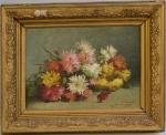 A. CHANVRY (XIXème)
Bouquet de dalhias, 1894.
Huile sur toile signée et...