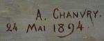 A. CHANVRY (XIXème)
Bouquet de dalhias, 1894.
Huile sur toile signée et...