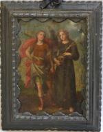 ECOLE SUD-AMERICAINE du XVIIIème ?
Sainte Rose et l'archange Gabriel
Cuivre
27.5 x...
