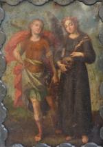 ECOLE SUD-AMERICAINE du XVIIIème ?
Sainte Rose et l'archange Gabriel
Cuivre
27.5 x...