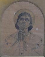 Attribué à Edgar MAXENCE (1871-1954)
Etude pour un Saint
Crayon noir, gouache...