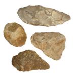 Lot de 4 bifaces quartzite beige, Acheuléen ancien, France, 11...