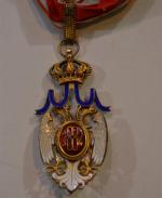 SERBIE 1882 Ordre de l'Aigle blanc. 
Médaille en métal et...