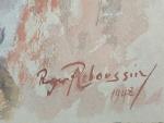 Roger REBOUSSIN (1881-1965)
Babouins, 1948. 
Gouache et aquarelle signée et datée...