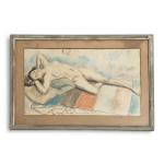 Oscar EISHACKER (1881-1961)
Femme nue étendue, 1927. 
Pastel signé, daté avec...