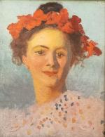 Abel BOYE (1864-1933)
Portrait à la couronne de fleurs
Huile sur toile...