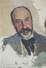 Jules GRANDJOUAN (1872-1968)
Portrait d'Auguste Barrau
Huile sur carton toilé signée et...