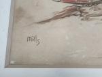 MILLS (XXème siècle)
Port méditerranéen
Technique mixte sur papier signée en bas...