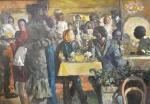 ECOLE RUSSE du XXème
Le diner
Huile sur toile 
114 x 79...