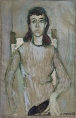 Claude VENARD (1913-1999)
Portrait de Micheline Presle, 1948. 
Huile sur toile...