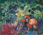 Maurice LÉONARD (1899-1971)
Champignons sous bois, 1949. 
Huile sur toile signée...