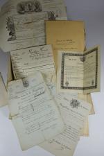 Famille CORVISART. Un carton d'archives. Dossier militaire de Giraud des...