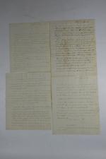 4 Lettres autographes signées (L.A.S.) de J. N. Corvisart adressées...
