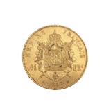 Une PIECE or de 100 francs, Napoléon III Empereur, Empire...