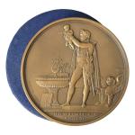 MEDAILLE ronde en bronze par Andrieu et Denon, Baptême du...