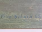 Félix BILLARD (1912-1988)
L'arbre au milieu des maison, 1968. 
Huile signée...