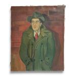 Félix BILLARD (1912-1988)
L'homme au manteau, 1952. 
Huile sur toile signée...