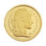 JETON réplique de 20 francs 1909 en or, pds: 1.27g