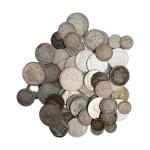 Lot de pièces en argent de 2 francs, 1 franc,...