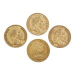4 PIECES de 20 francs or (1815, 1852, 1867 et...