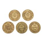 Cinq PIECES or 20 francs or (1812, 1831, 1854, 1859...