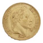 PIECE 20 francs or Napoléon III tête laurée 1863