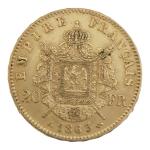 PIECE 20 francs or Napoléon III tête laurée 1863