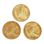 3 PIECES de 20 francs or (1855, 1856, 1868)