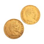 2 PIECES de 10 francs or (1859 et 1860)