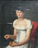 DE CHAUMONT - ECOLE FRANCAISE début XIXème
Portrait présumé de Virginie...