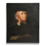 ECOLE FRANCAISE du XIXème
Portrait d'homme accoudé
Huile sur toile
60.5 x 50...