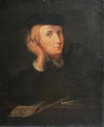 ECOLE FRANCAISE du XIXème
Portrait d'homme accoudé
Huile sur toile
60.5 x 50...