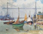 Léon BROQUET (1869-1935)
Nantes, le port avec le pont transbordeur
Huile sur...